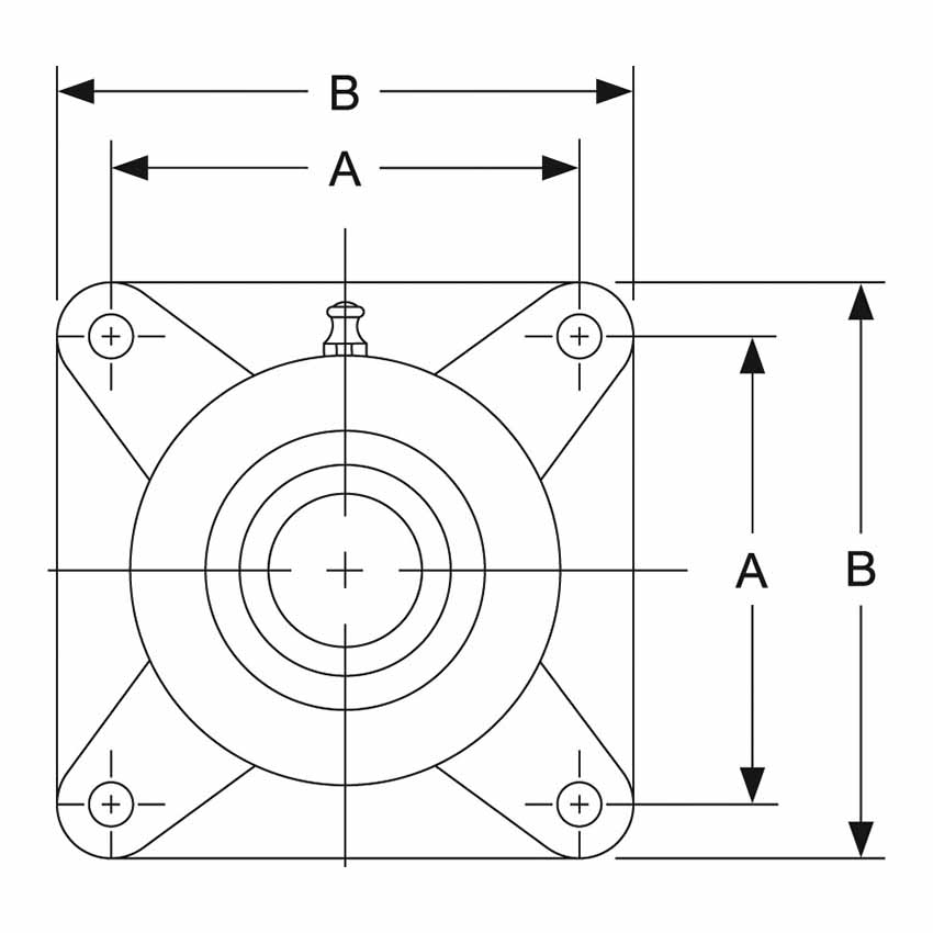 Type E 1-3/8" 4-Bolt Flange - Image 2